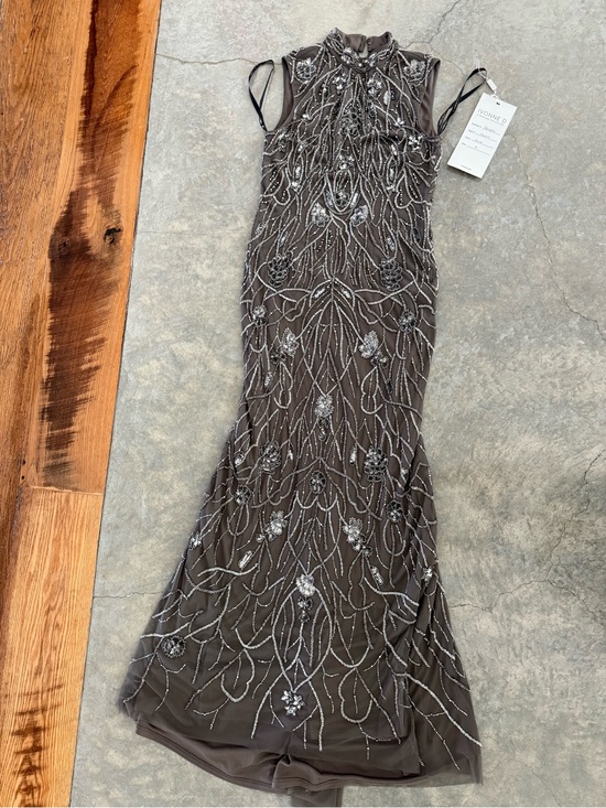 Ivonne D Dresses & Skirts - Beaded High-Neck Evening Gown